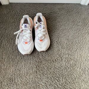 Adidas women’s White and Orange Athletic Sneakers